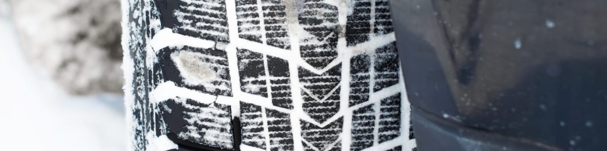 Close-up of a winter tyre tread pattern for safe driving in Swindon.